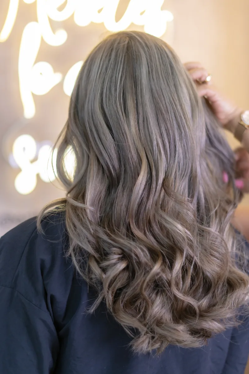 Ash blonde balayage with soft waves, LaBara Salon Buckhead Atlanta
